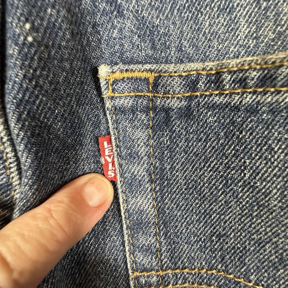 Levis Baggy Dad Jeans Womens 27 (Fits 29x30) Blue Denim Straight Barrel Loose - Picture 7 of 16